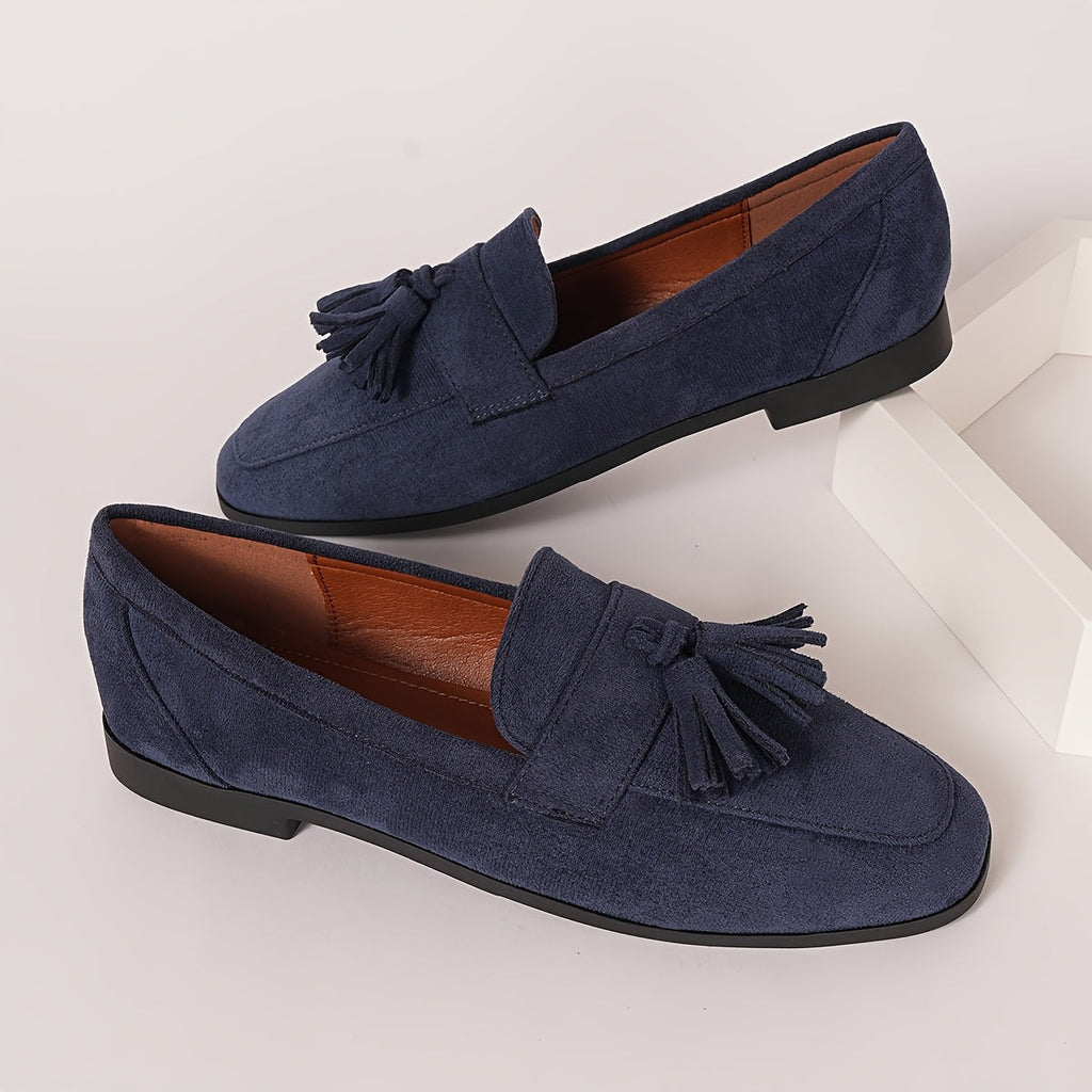Inés | Mocasines de Ante con Borlas Mujer Planos