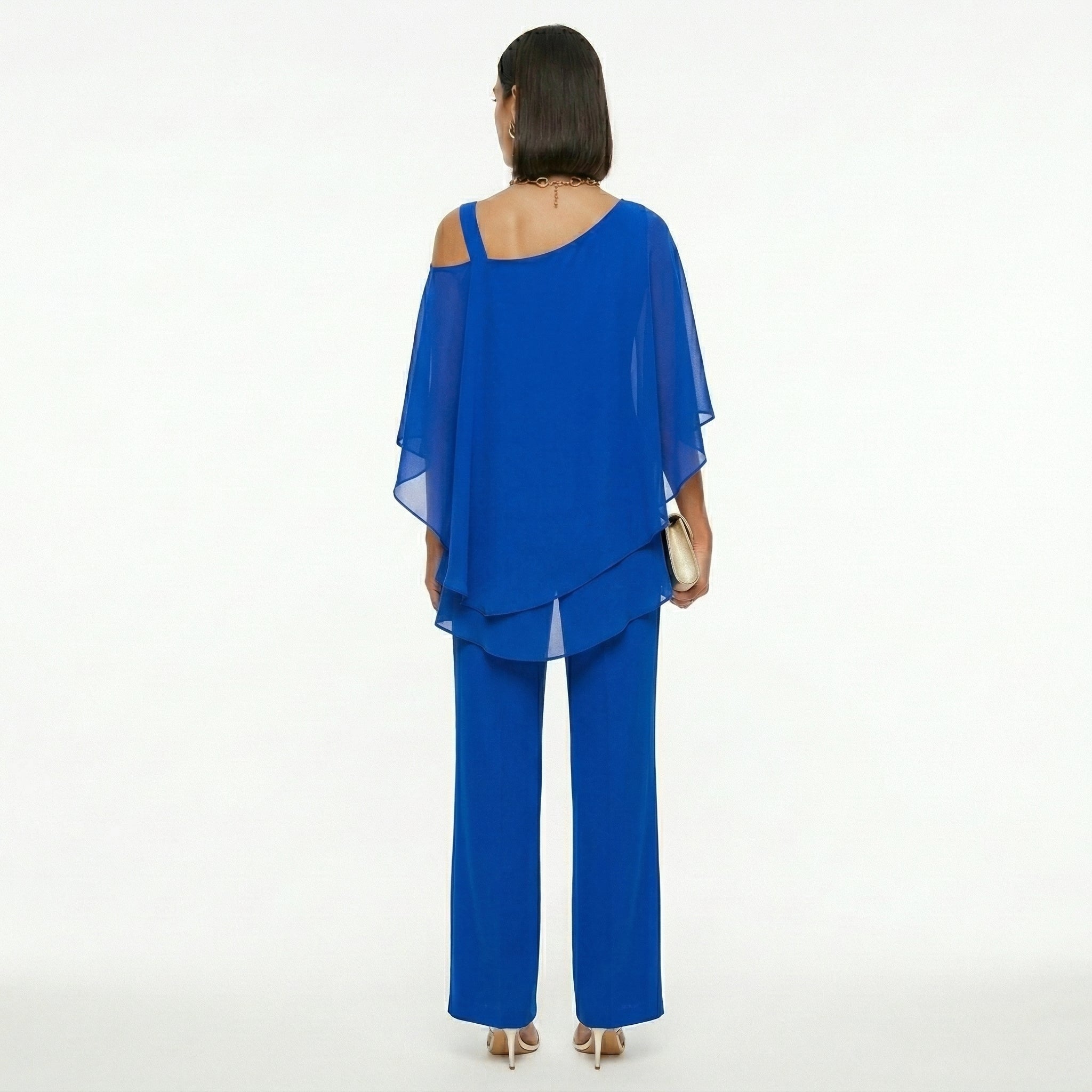 Inmaculada | Conjunto Elegante de Gasa Mujer Escote Asimétrico