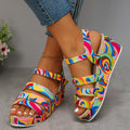 Laia | Chanclas Plataforma Estampadas Mujer Tiras Tobillo