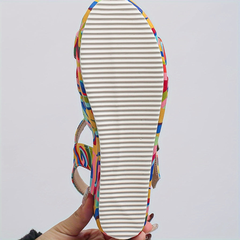 Laia | Chanclas Plataforma Estampadas Mujer Tiras Tobillo
