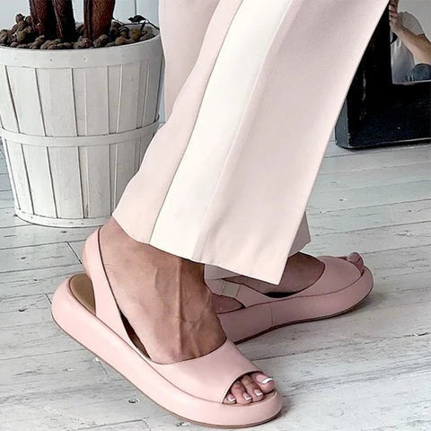 Laia | Sandalias Planas Peep Toe Mujer Slingback