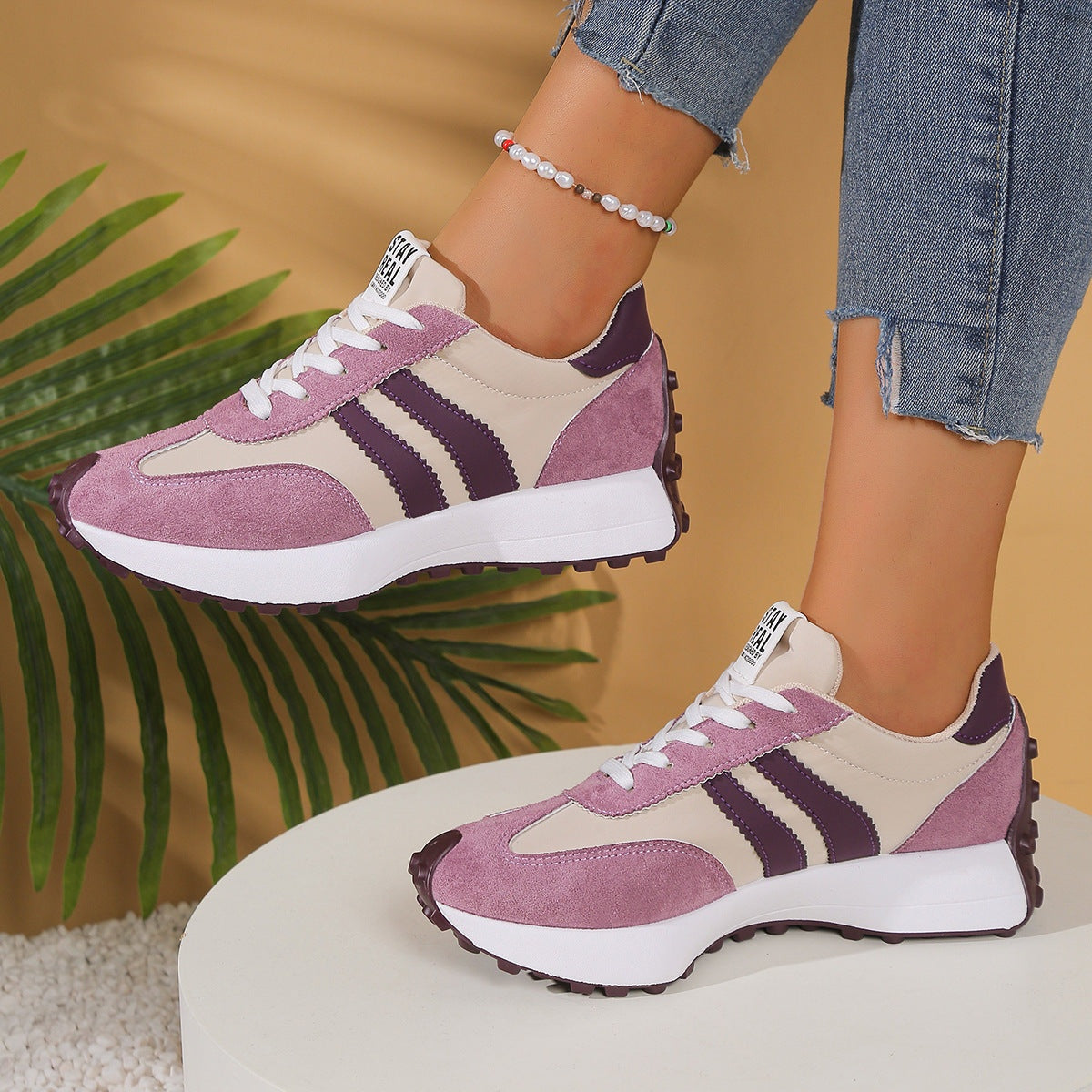 Laura | Zapatillas Running Casual Mujer Estilo Retro Suela Chunky