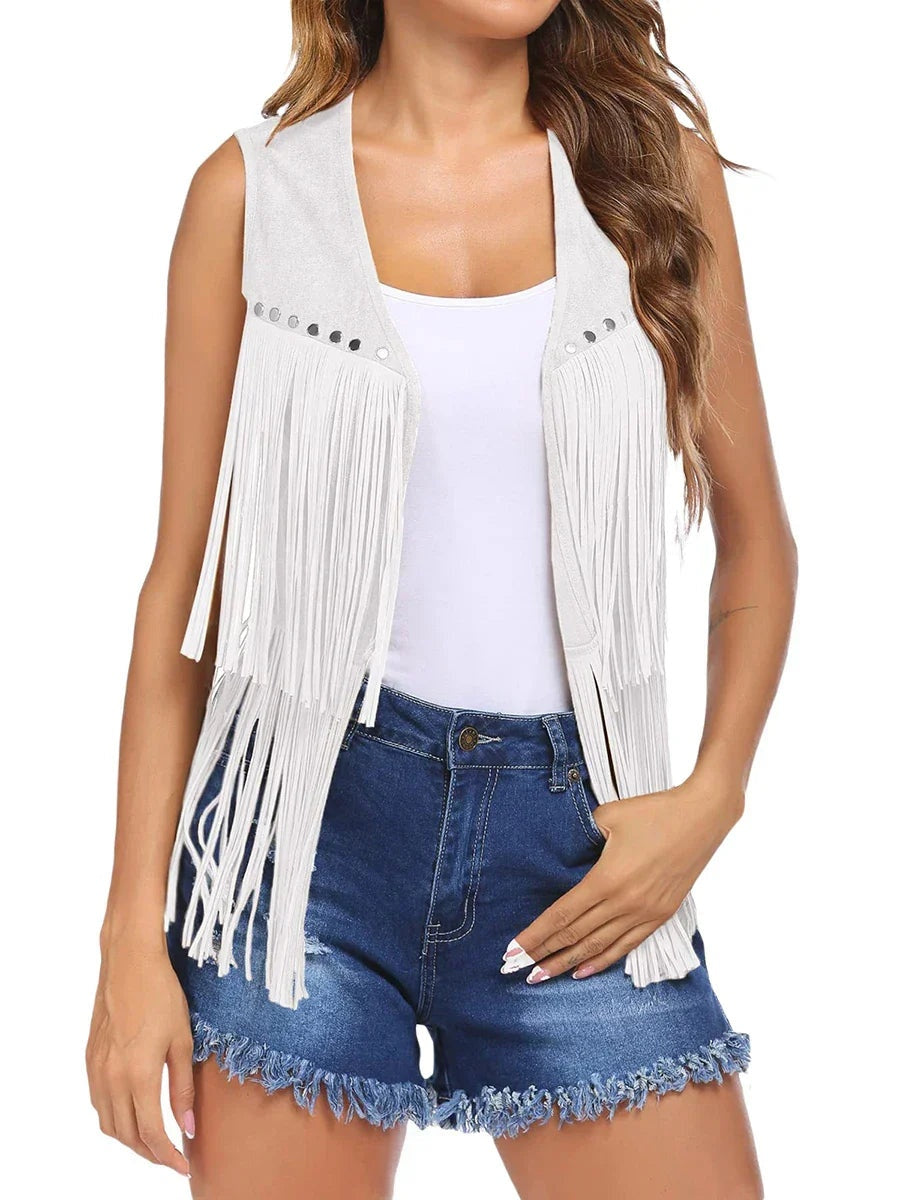 Leire | Chaleco de Ante con Flecos Mujer Estilo Western