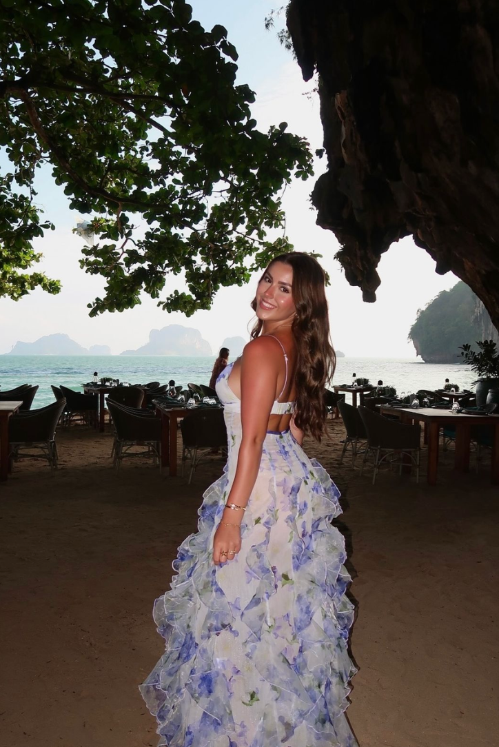 Lidia | Vestido Largo con Volantes Estampado Floral Mujer Tirantes