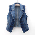 Lola | Chaleco Vaquero Mujer Sin Mangas Cuello Solapa