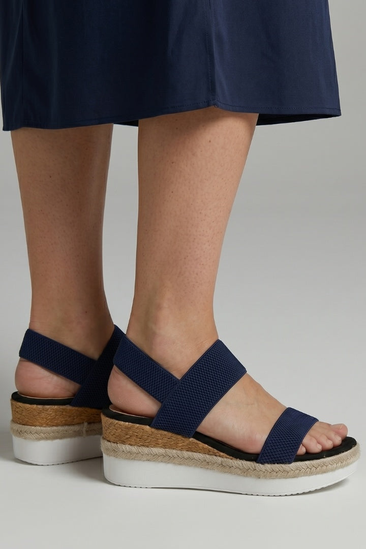 Lorena | Sandalias de Cuña Espadrille Verano Mujer Tiras Elásticas