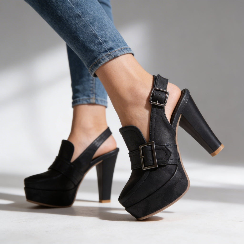 Lorena | Tacones de Plataforma con Hebilla Mujer Slingback