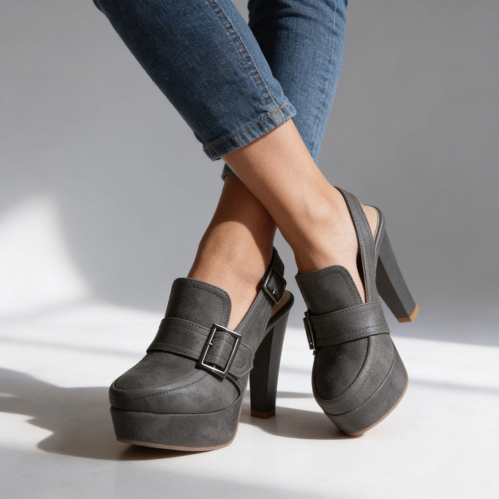 Lorena | Tacones de Plataforma con Hebilla Mujer Slingback