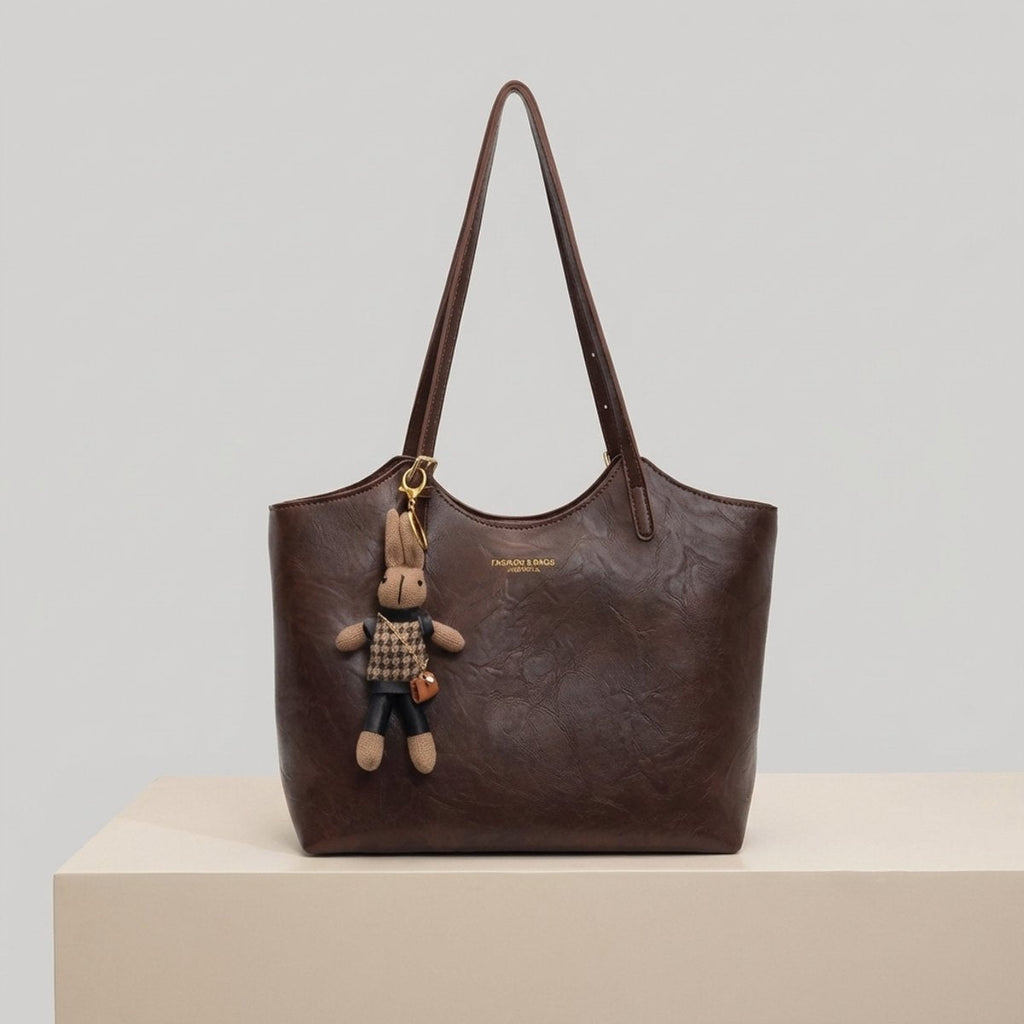 Macarena | Tote Bag de Cuero Vegano Mujer Grande con Colgante