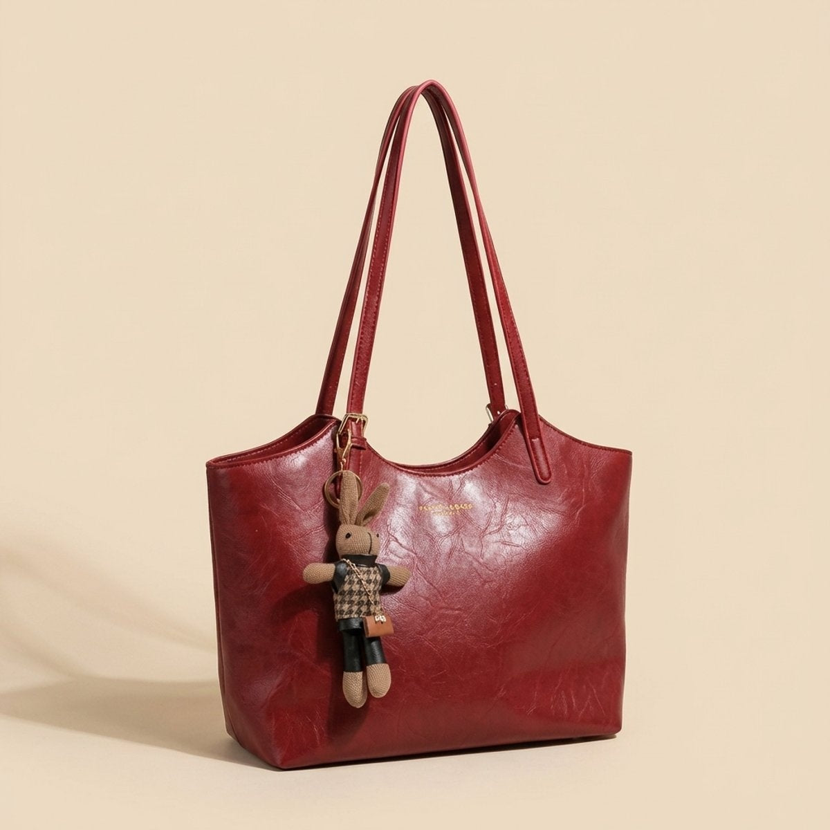 Macarena | Tote Bag de Cuero Vegano Mujer Grande con Colgante