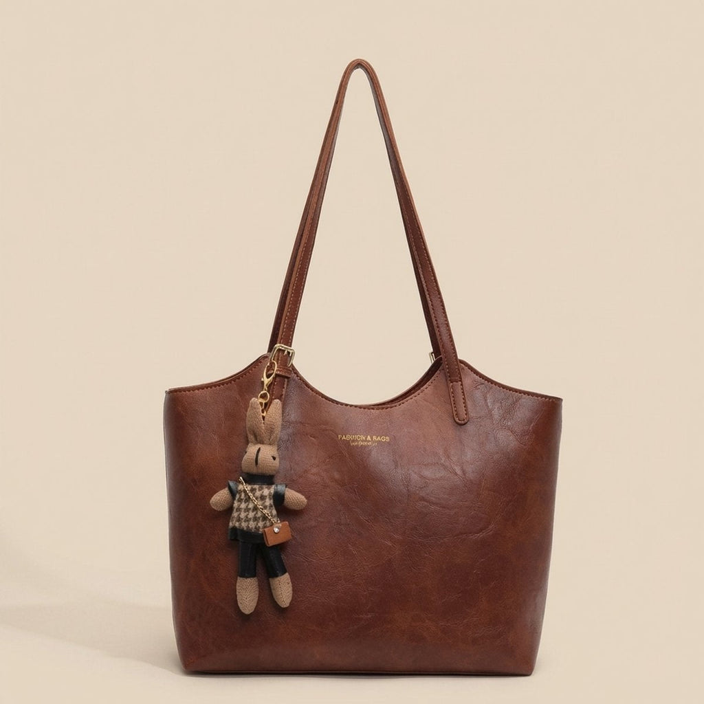 Macarena | Tote Bag de Cuero Vegano Mujer Grande con Colgante