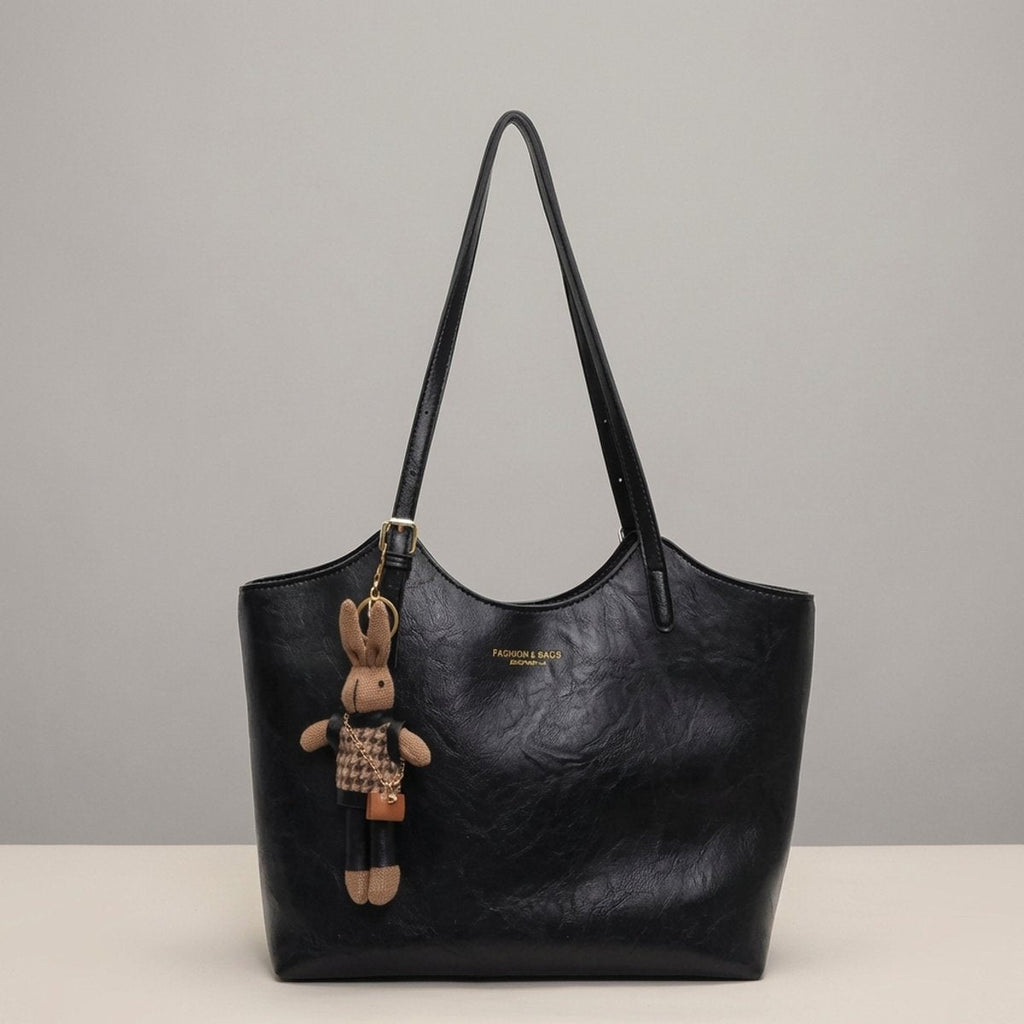 Macarena | Tote Bag de Cuero Vegano Mujer Grande con Colgante