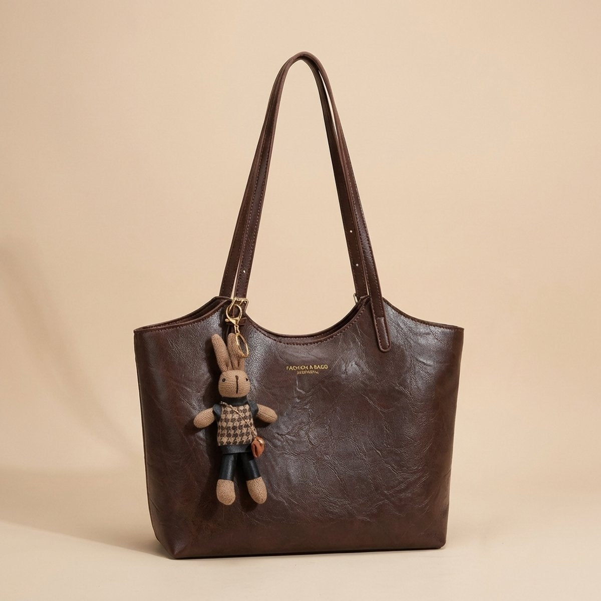 Macarena | Tote Bag de Cuero Vegano Mujer Grande con Colgante