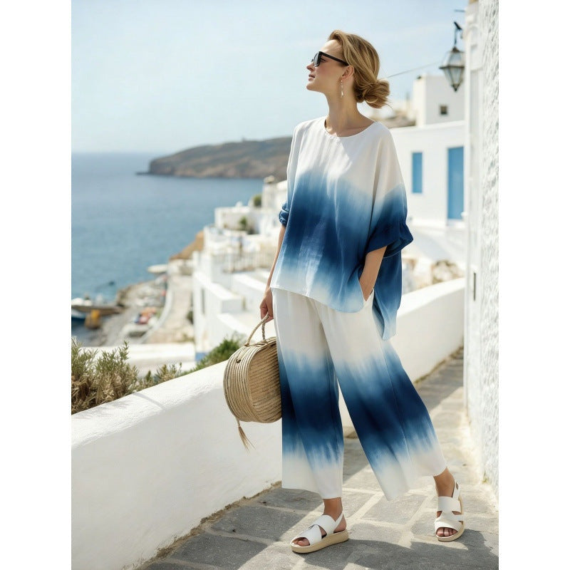 Marina | Conjunto de Dos Piezas de Verano Tie Dye Mujer Holgado
