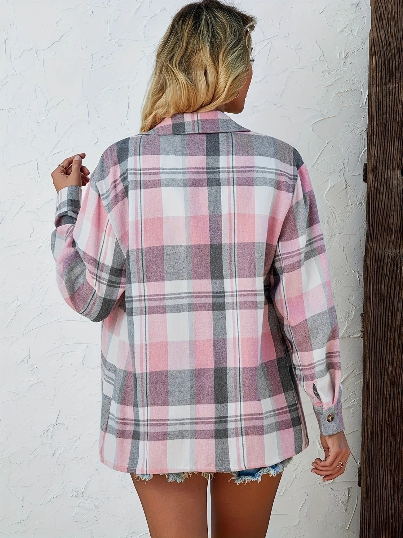 Mencía | Camisa de Cuadros de Manga Larga Mujer Oversized