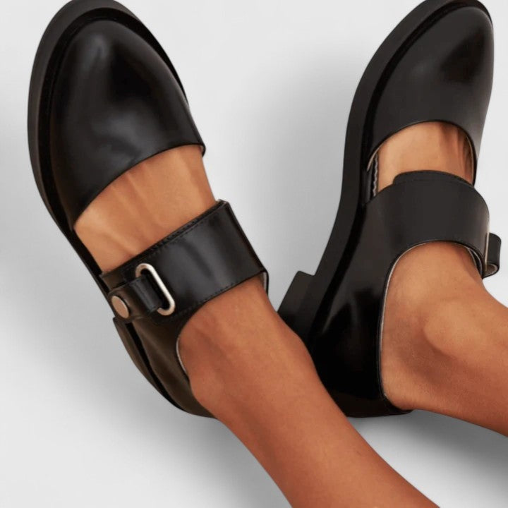 Mencía | Mary Jane Shoes de Piel Mujer Correa Hebilla Tacón Bajo