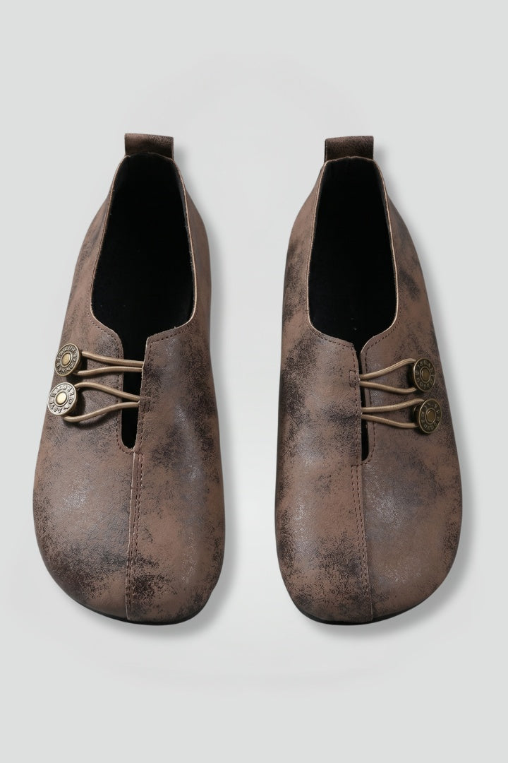 Miriam | Mocasines Planos Slip-On Mujer Botones Elásticos