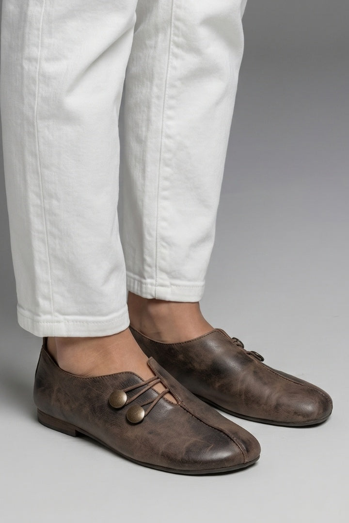 Miriam | Mocasines Planos Slip-On Mujer Botones Elásticos