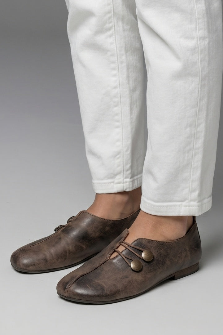 Miriam | Mocasines Planos Slip-On Mujer Botones Elásticos