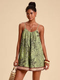 Lidia | Mono Corto Estampado Tropical Mujer Tirantes