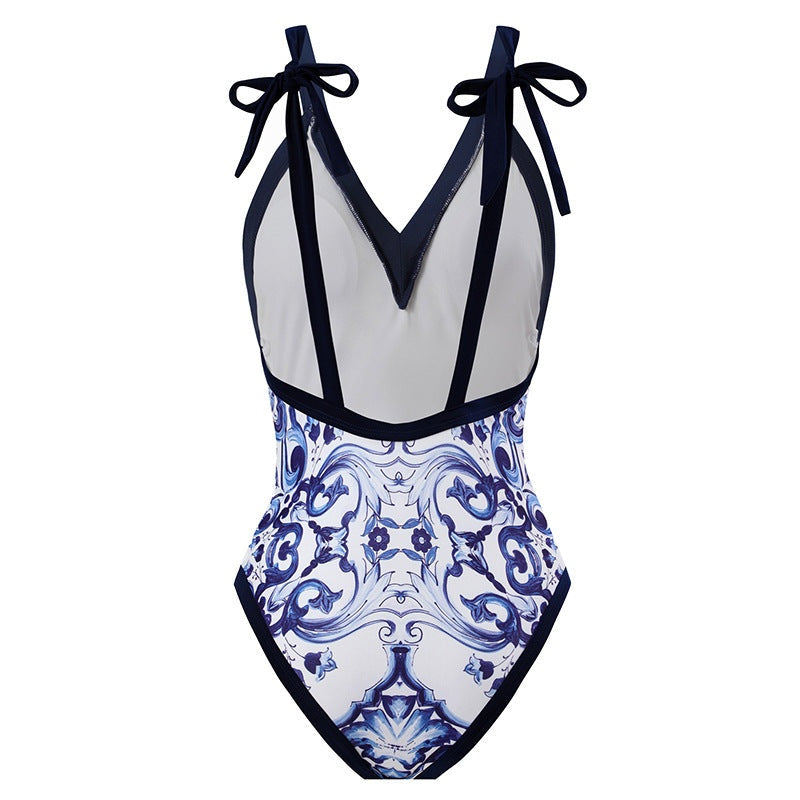 Montserrat | Bañador Estampado con Pareo Mujer Tirantes Ajustables