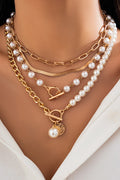 Montserrat | Collar de Perlas en Capas Dorado Mujer Cierres Toggle