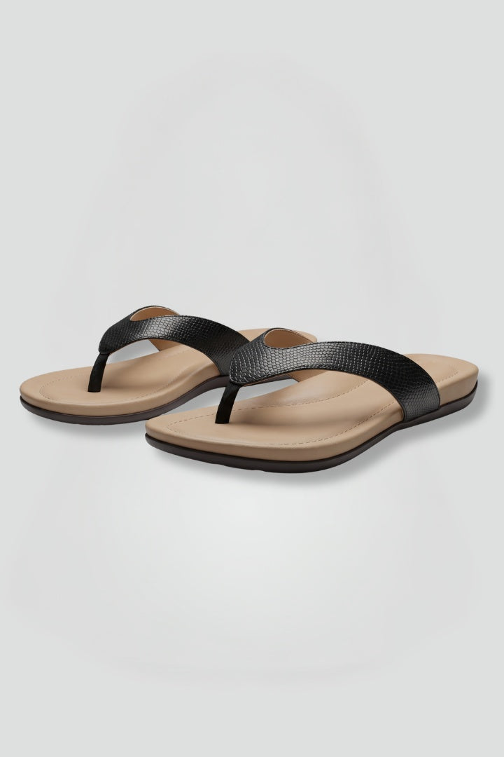 Naia | Chanclas Planas de Dedo Mujer Correa Texturizada