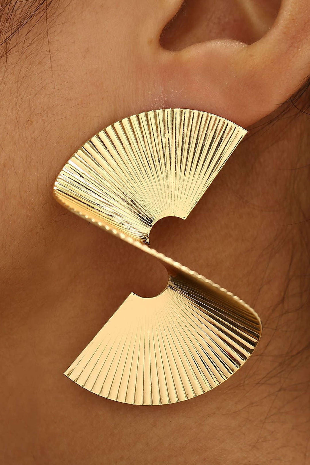Naia | Pendientes Colgantes Mujer Forma Abanico Textura Plisada