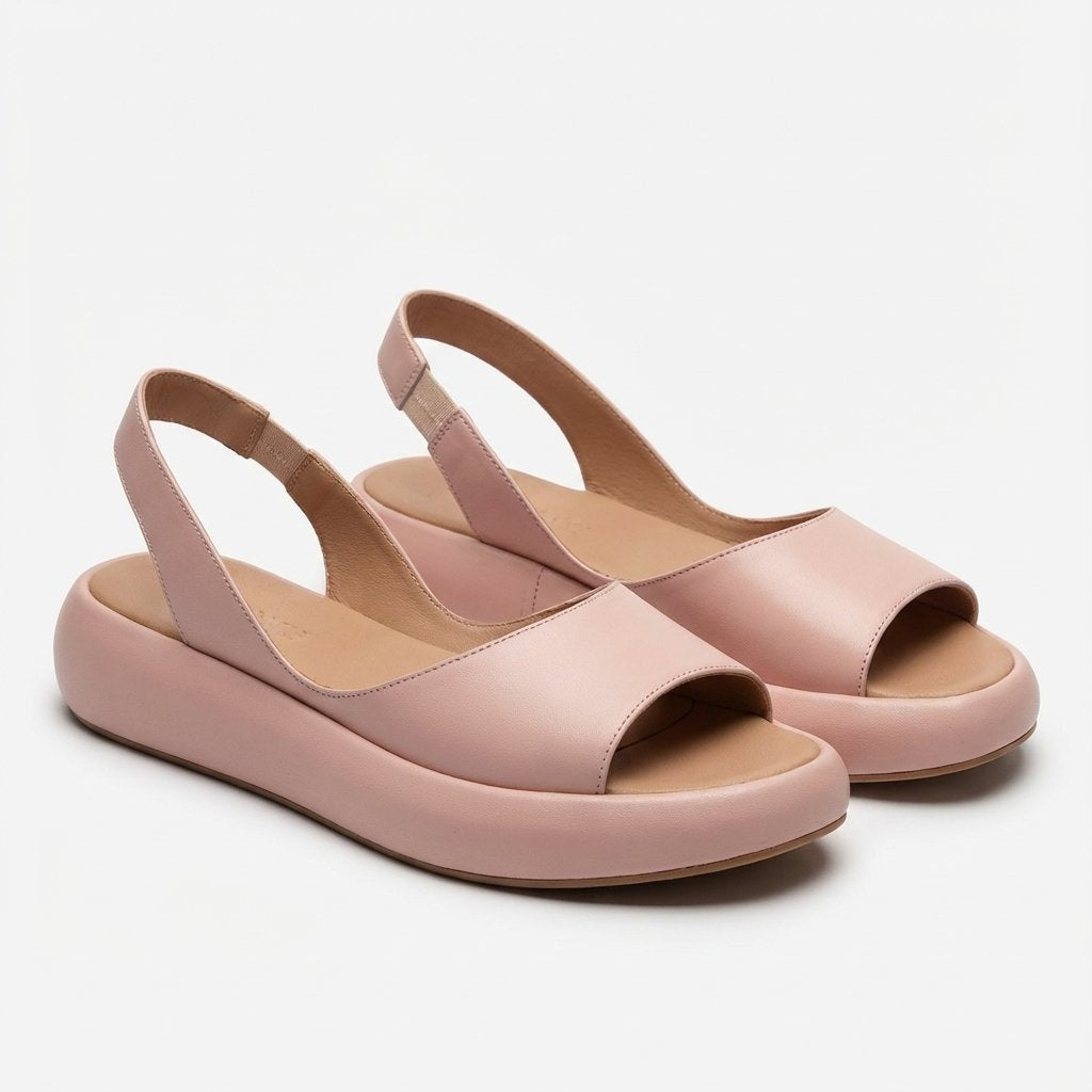 Naia | Sandalias de Cuña Slingback Mujer Punta Abierta