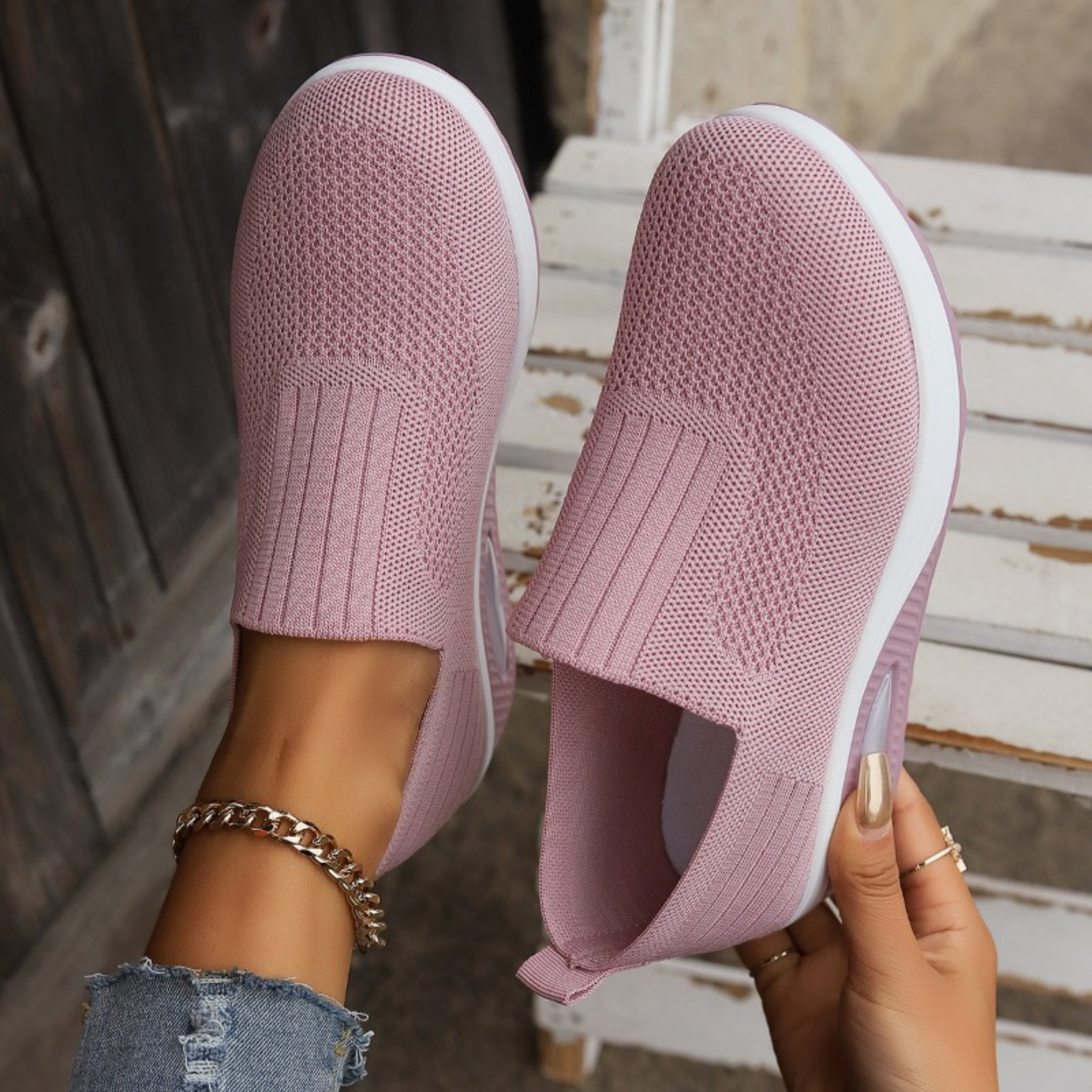 Nerea | Zapatillas Slip-On Mujer Suela Amortiguadora Sin Cordones