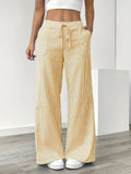 Adriana | Pantalón de Lino a Rayas Palazzo Mujer Cintura Ajustable