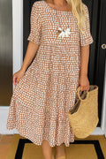 Pilar | Vestido Midi de Verano de Lunares con Volantes Mujer