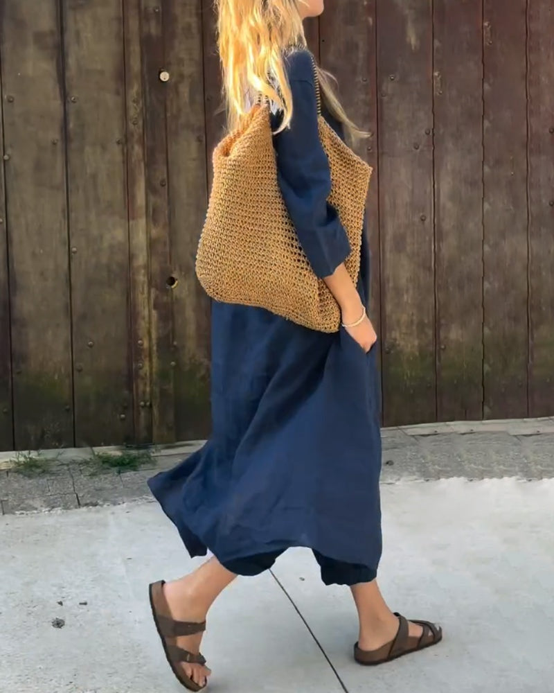 Raquel | Conjunto de Lino Casual Mujer Pantalón y Blusa