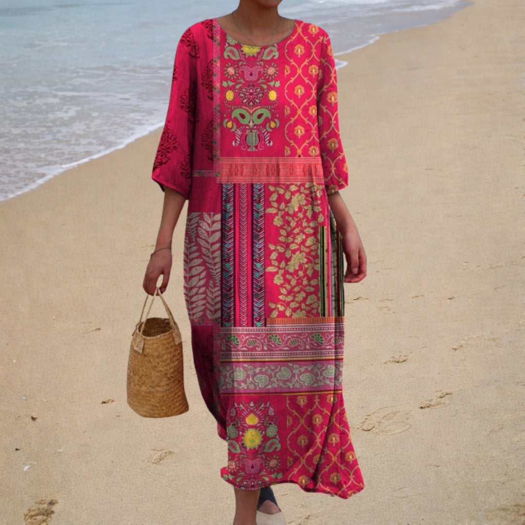 Remedios | Vestido Largo de Playa Estampado Mujer