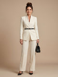 Beatriz | Traje Formal Mujer Cuello Estructurado Pantalón Acampanado