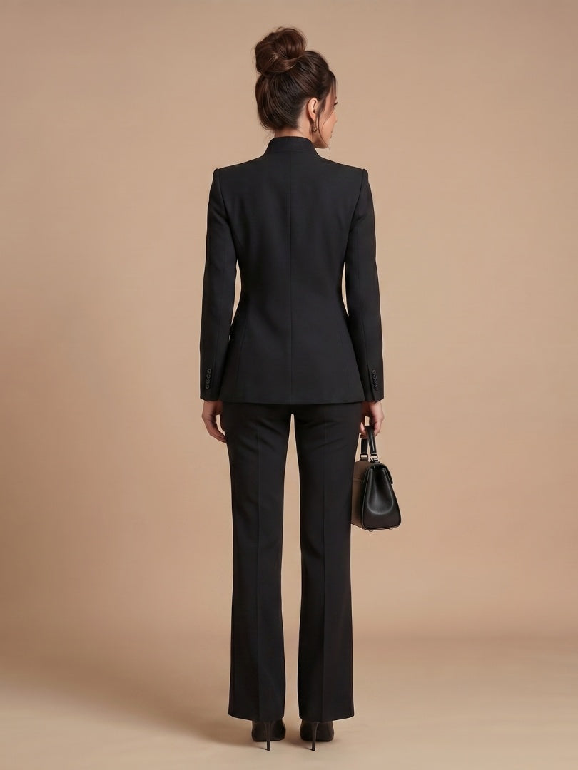 Beatriz | Traje Formal Mujer Cuello Estructurado Pantalón Acampanado