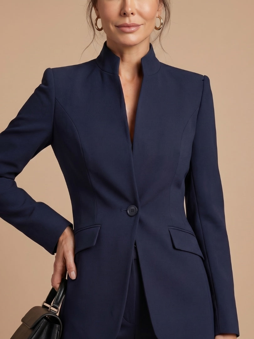 Beatriz | Traje Formal Mujer Cuello Estructurado Pantalón Acampanado