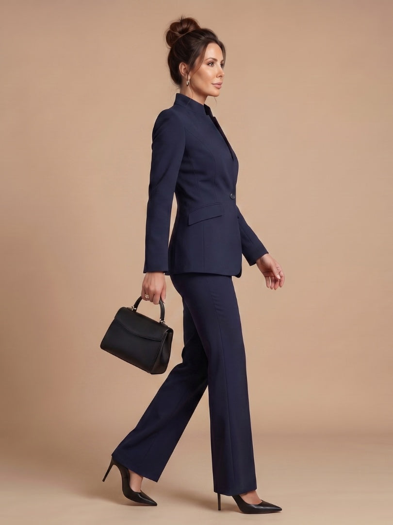 Beatriz | Traje Formal Mujer Cuello Estructurado Pantalón Acampanado