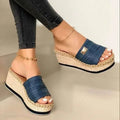 Aitana | Sandalias Cuña Plataforma Mujer Esparto Tipo Mules