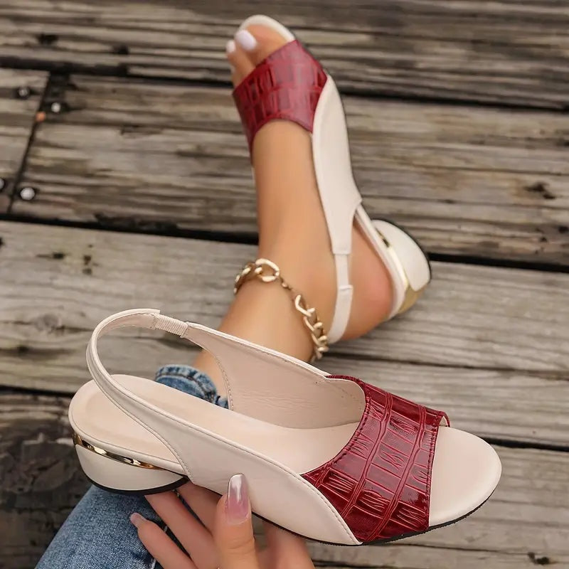 Aurora | Sandalias de Tacón con Textura Cocodrilo Mujer Destalonadas