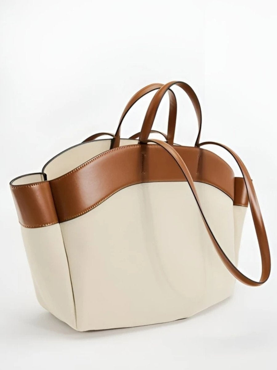 Soledad | Tote Bag de Lona con Detalles de Piel Mujer Grande