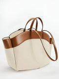 Soledad | Tote Bag de Lona con Detalles de Piel Mujer Grande