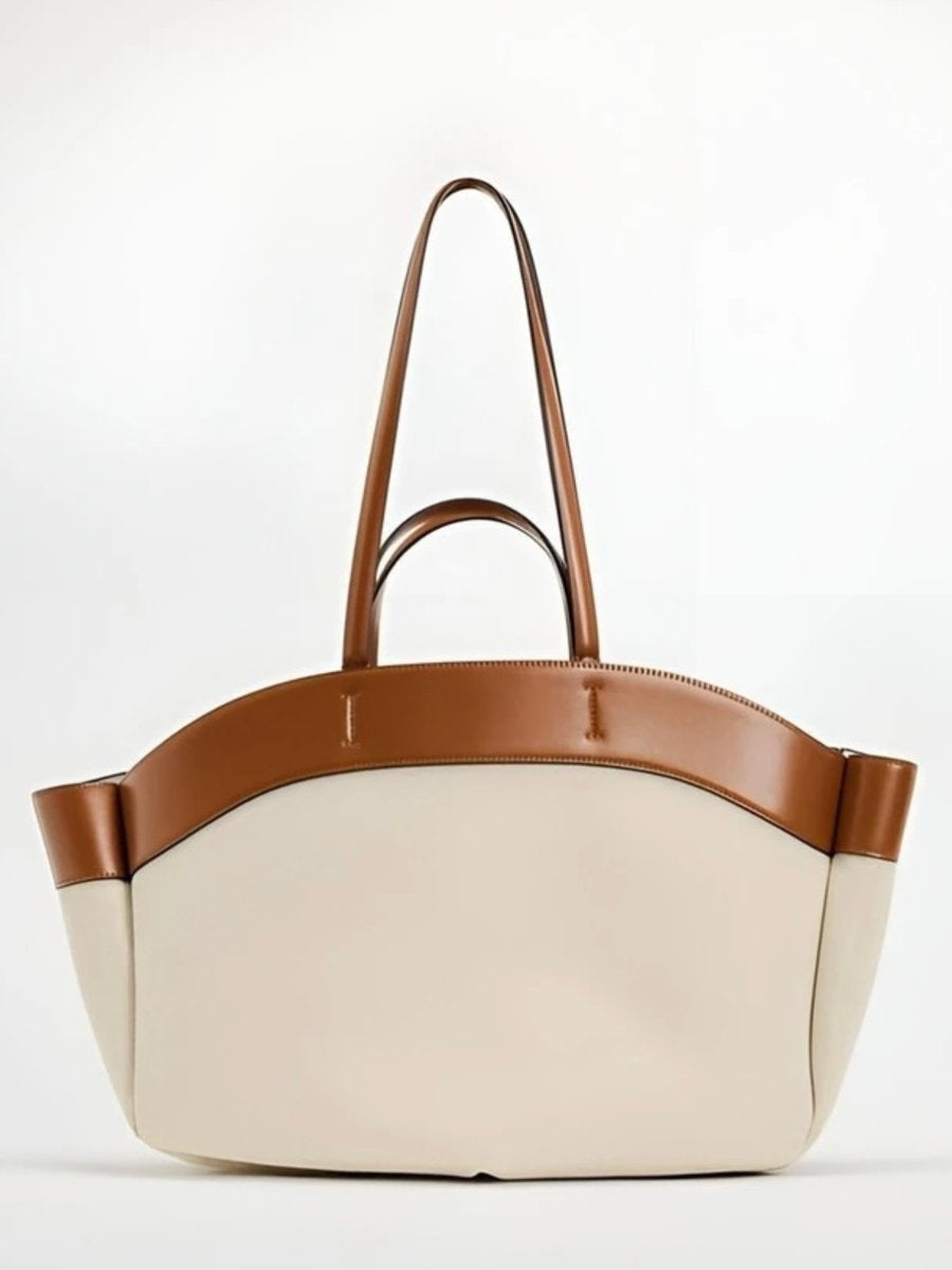 Soledad | Tote Bag de Lona con Detalles de Piel Mujer Grande