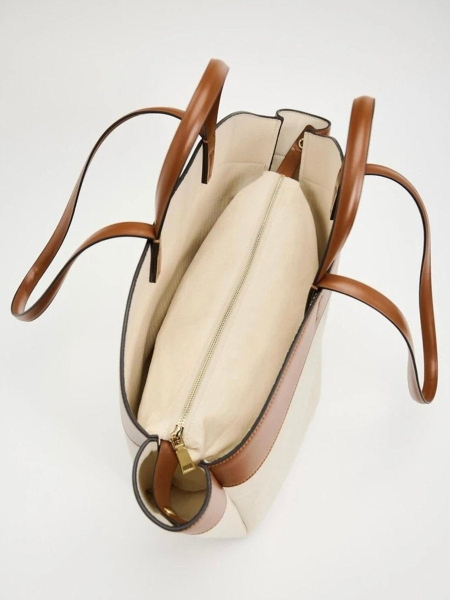 Soledad | Tote Bag de Lona con Detalles de Piel Mujer Grande