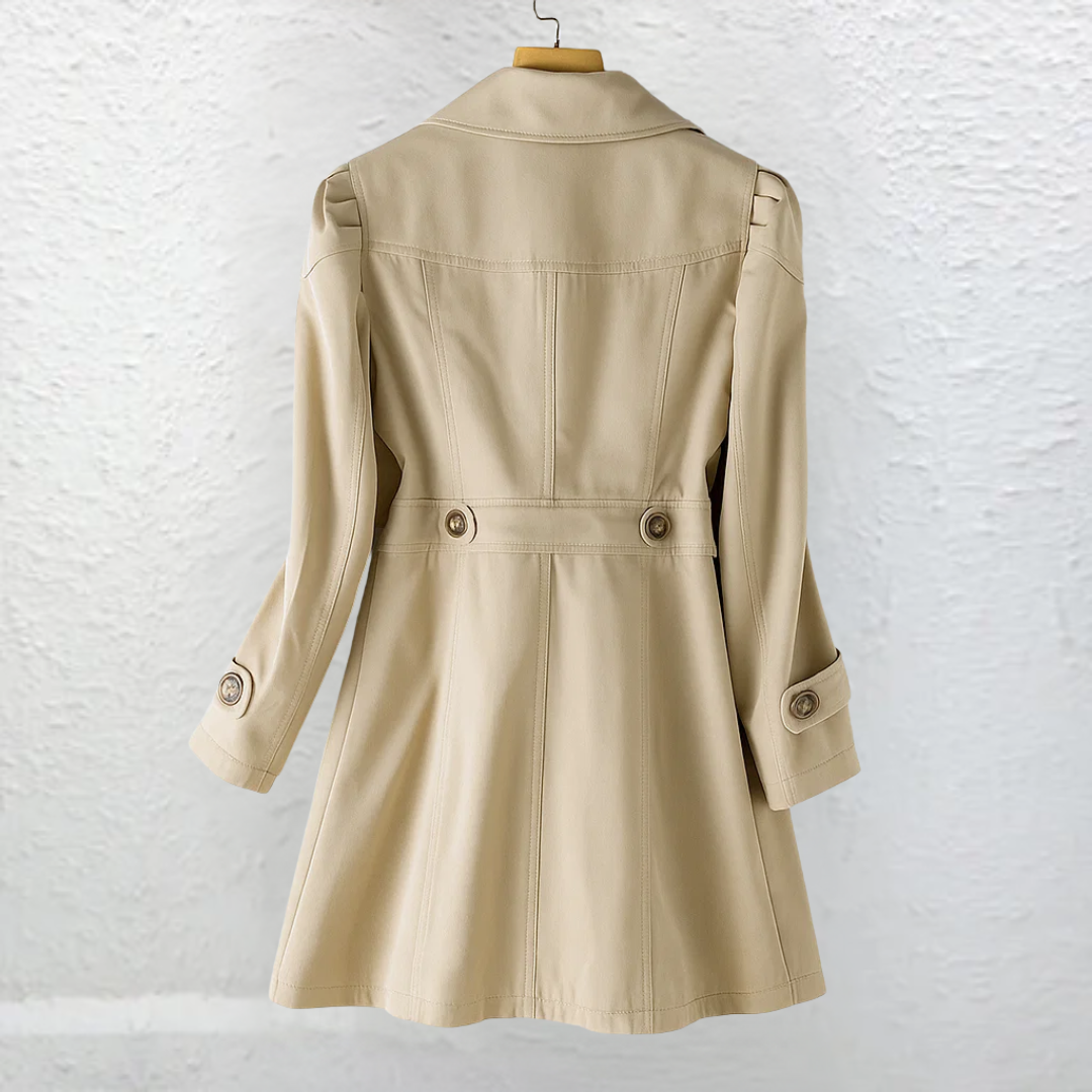 Teresa | Gabardina Corta Elegante de Verano Mujer Doble Botonadura