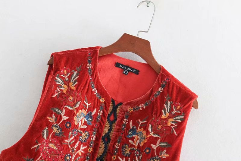 Uxía | Chaleco Largo Boho Mujer Estampado Paisley Escote V