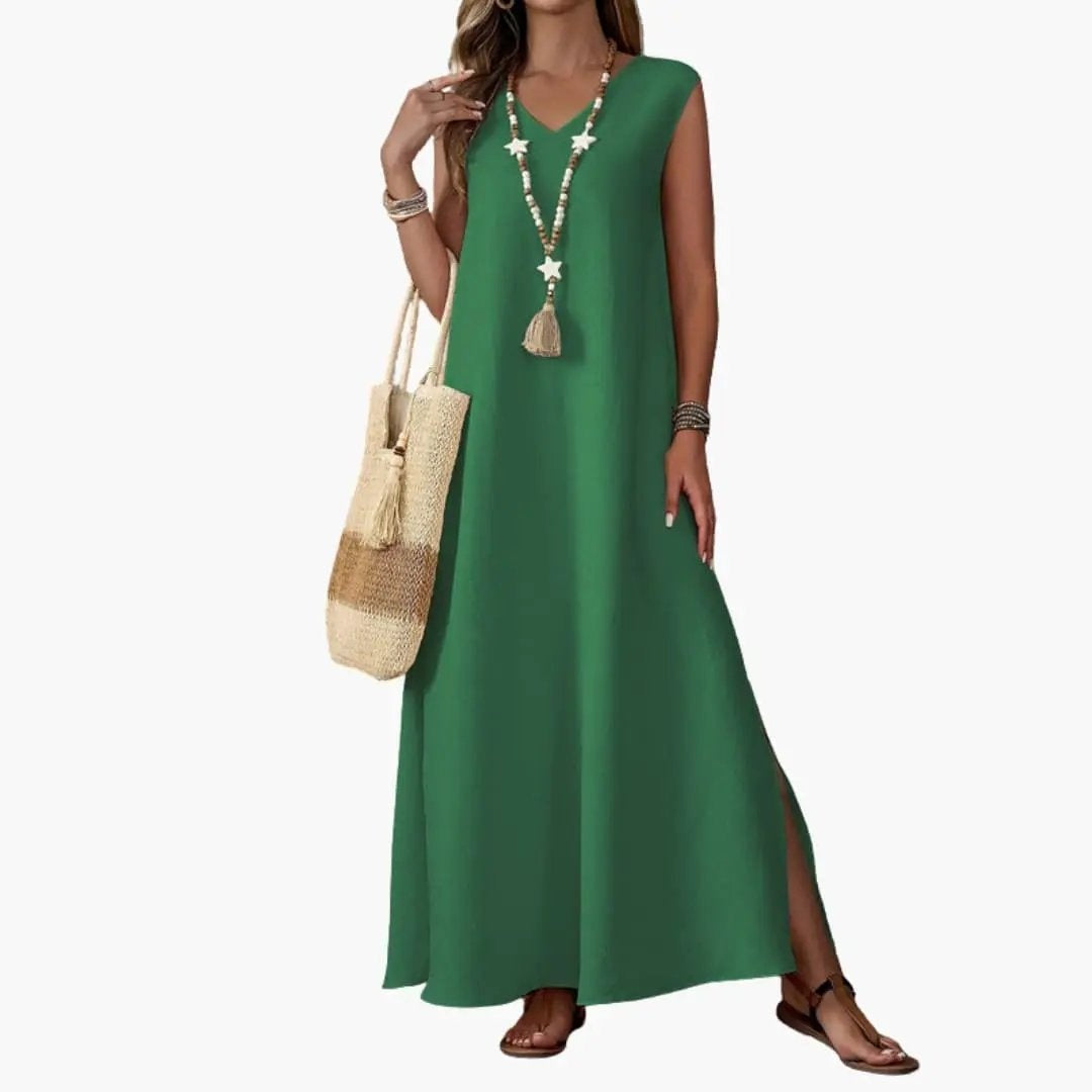 Patricia | Vestido Largo Casual Sin Mangas Mujer Escote V