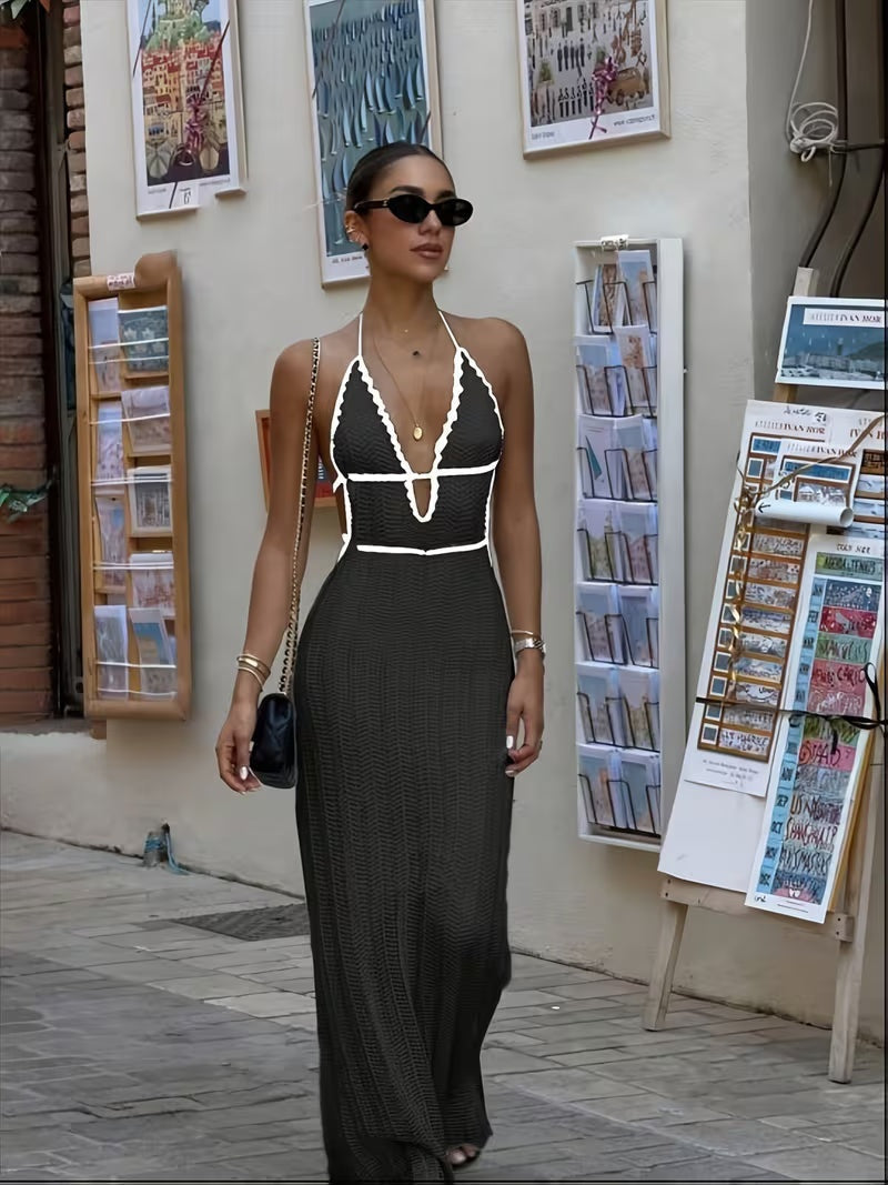 Sofía | Vestido Largo con Espalda Descubierta Mujer Escote Halter