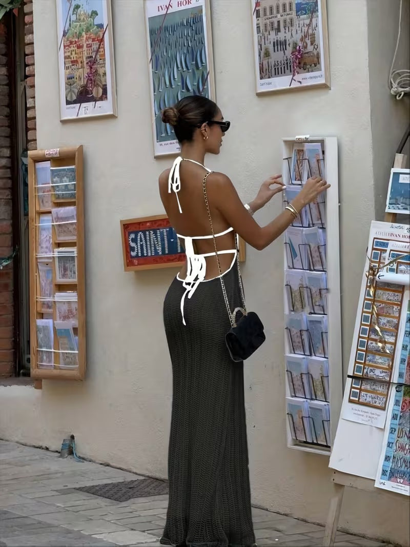 Sofía | Vestido Largo con Espalda Descubierta Mujer Escote Halter