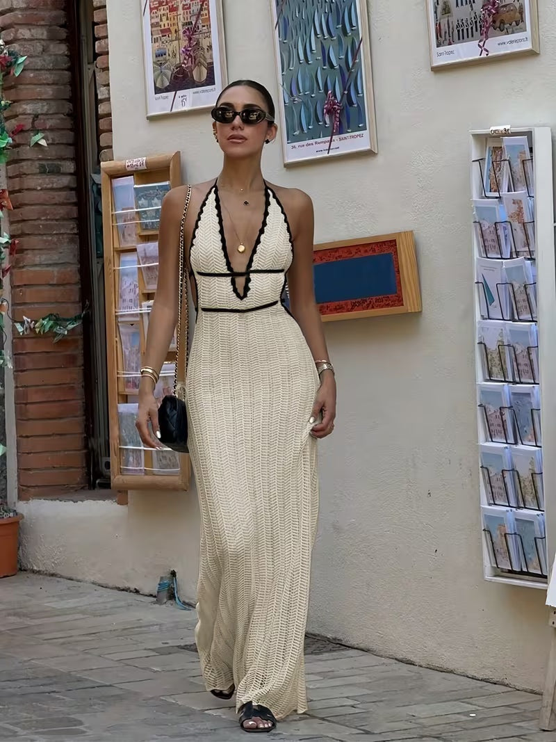 Sofía | Vestido Largo con Espalda Descubierta Mujer Escote Halter